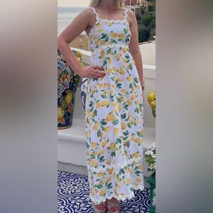 Lemon Print White Dress